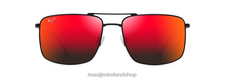 Maui Jim Ireland 2J26J21 | Maui Jim Aeko Polarized Aviator Sunglasses Matte Black/HAWAII LAVA