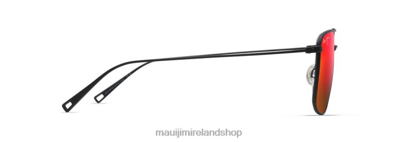 Maui Jim Ireland 2J26J21 | Maui Jim Aeko Polarized Aviator Sunglasses Matte Black/HAWAII LAVA