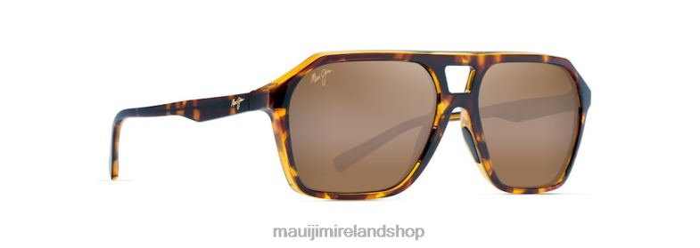 Maui Jim Ireland 2J26J49 | Maui Jim Wedges Polarized Aviator Sunglasses Tortoise with Amber Interior/HCL Bronze
