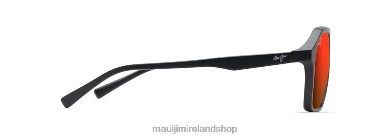 Maui Jim Ireland 2J26J50 | Maui Jim Wedges Polarized Aviator Sunglasses Matte Black/HAWAII LAVA