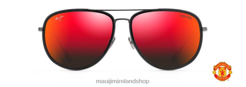 Maui Jim Sunglasses 2J26J126 | Maui Jim Fair Winds Polarized Aviator Sunglasses Dark Gunmetal with Black Gloss insert/HAWAII LAVA