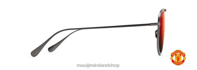 Maui Jim Sunglasses 2J26J126 | Maui Jim Fair Winds Polarized Aviator Sunglasses Dark Gunmetal with Black Gloss insert/HAWAII LAVA