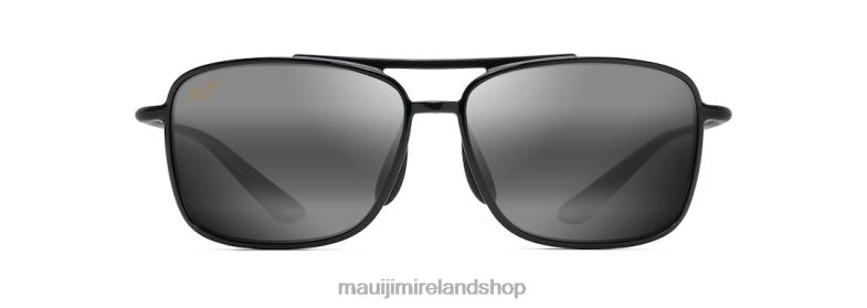 Maui Jim Sunglasses 2J26J163 | Maui Jim Kaupo Gap Polarized Aviator Sunglasses Black Gloss/Neutral Grey