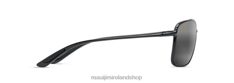 Maui Jim Sunglasses 2J26J163 | Maui Jim Kaupo Gap Polarized Aviator Sunglasses Black Gloss/Neutral Grey