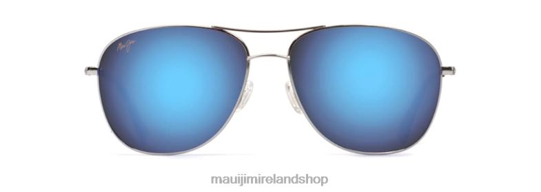 Maui Jim Sunglasses 2J26J194 | Maui Jim Cliff House Polarized Aviator Sunglasses Silver/Blue Hawaii