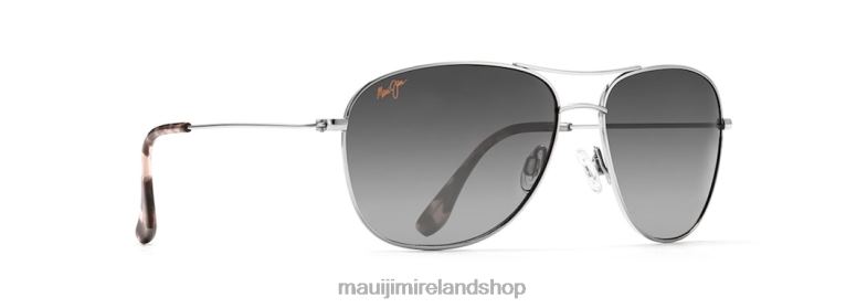 Maui Jim Sunglasses 2J26J198 | Maui Jim Cliff House Polarized Aviator Sunglasses Silver/Neutral Grey