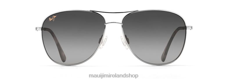 Maui Jim Sunglasses 2J26J198 | Maui Jim Cliff House Polarized Aviator Sunglasses Silver/Neutral Grey