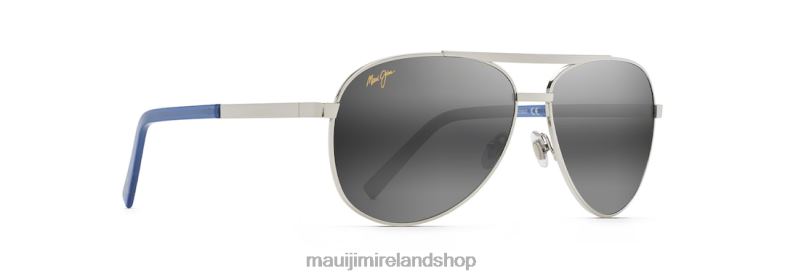 Maui Jim Sunglasses 2J26J238 | Maui Jim Seacliff Polarized Aviator Sunglasses Silver/Neutral Grey