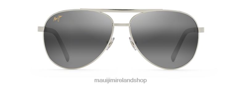 Maui Jim Sunglasses 2J26J238 | Maui Jim Seacliff Polarized Aviator Sunglasses Silver/Neutral Grey
