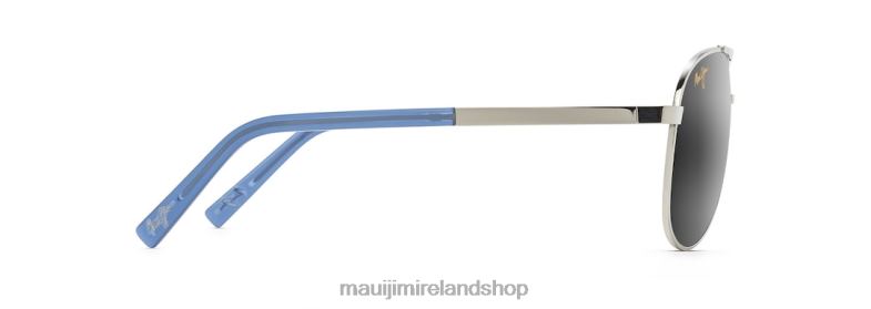 Maui Jim Sunglasses 2J26J238 | Maui Jim Seacliff Polarized Aviator Sunglasses Silver/Neutral Grey