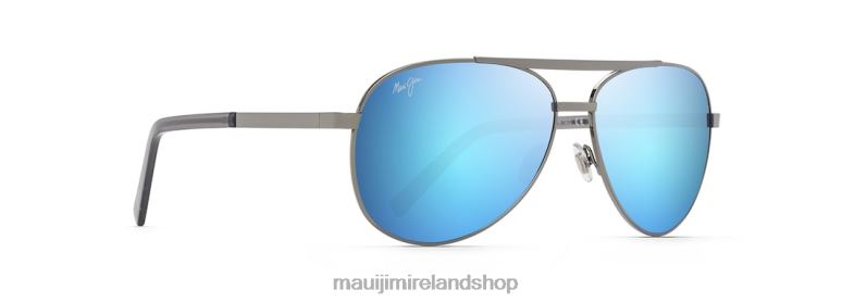 Maui Jim Sunglasses 2J26J239 | Maui Jim Seacliff Polarized Aviator Sunglasses Gunmetal/Blue Hawaii