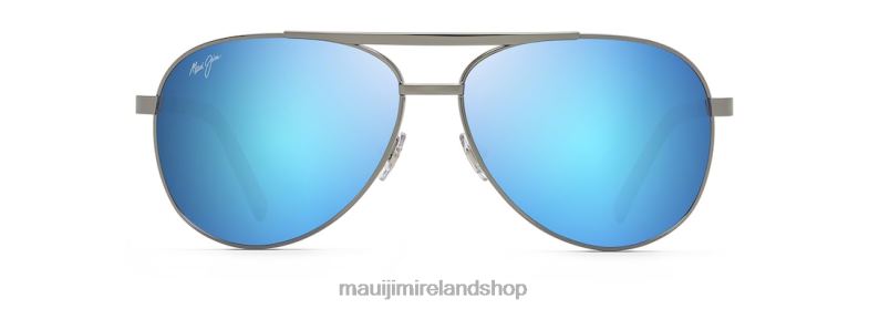 Maui Jim Sunglasses 2J26J239 | Maui Jim Seacliff Polarized Aviator Sunglasses Gunmetal/Blue Hawaii