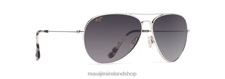 Maui Jim Sunglasses 2J26J317 | Maui Jim Mavericks Polarized Aviator Sunglasses Silver/Neutral Grey