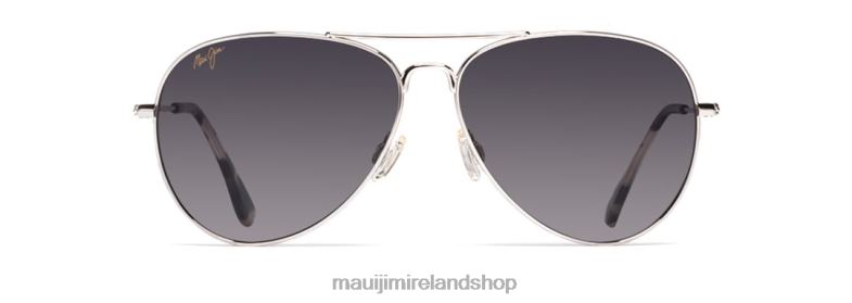 Maui Jim Sunglasses 2J26J317 | Maui Jim Mavericks Polarized Aviator Sunglasses Silver/Neutral Grey