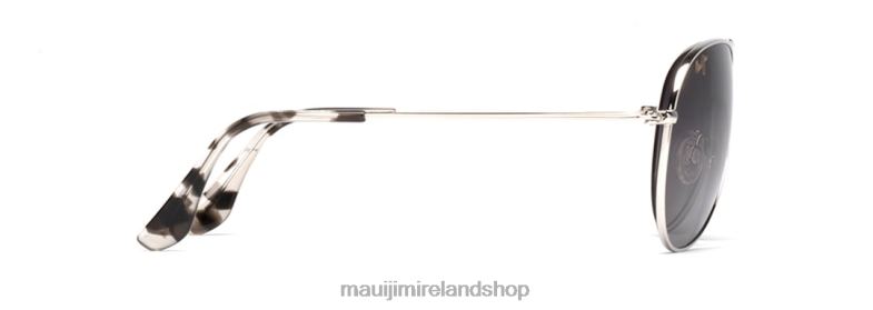 Maui Jim Sunglasses 2J26J317 | Maui Jim Mavericks Polarized Aviator Sunglasses Silver/Neutral Grey