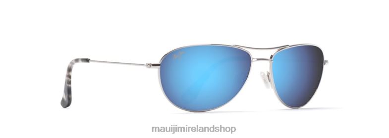 Maui Jim Sunglasses 2J26J326 | Maui Jim Baby Beach Polarized Aviator Sunglasses Silver/Blue Hawaii