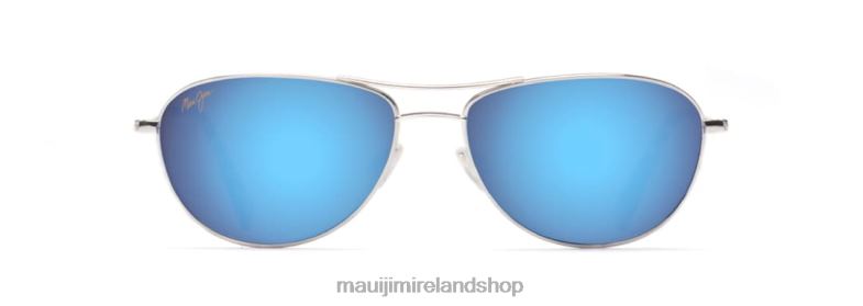 Maui Jim Sunglasses 2J26J326 | Maui Jim Baby Beach Polarized Aviator Sunglasses Silver/Blue Hawaii