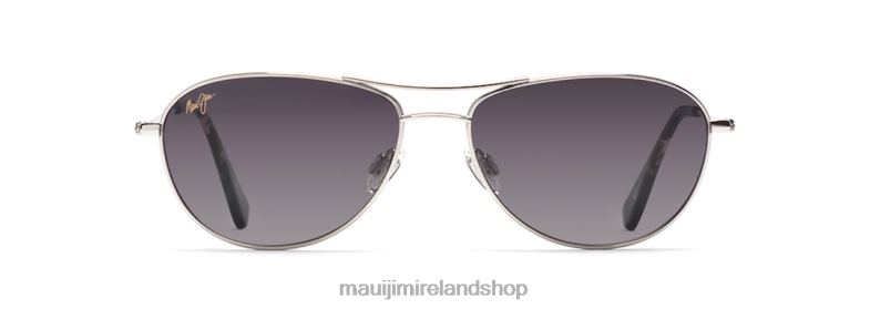 Maui Jim Sunglasses 2J26J327 | Maui Jim Baby Beach Polarized Aviator Sunglasses Silver/Neutral Grey