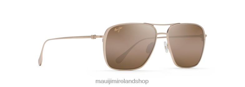Maui Jim Sunglasses 2J26J362 | Maui Jim Beaches Asian Fit Polarized Aviator Sunglasses Satin Gold/HCL Bronze