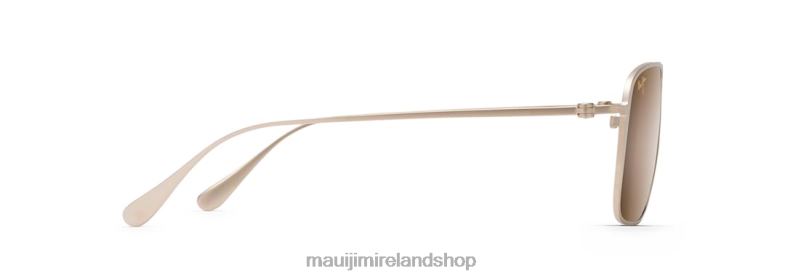 Maui Jim Sunglasses 2J26J362 | Maui Jim Beaches Asian Fit Polarized Aviator Sunglasses Satin Gold/HCL Bronze