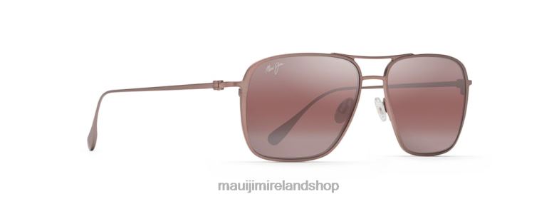 Maui Jim Sunglasses 2J26J364 | Maui Jim Beaches Asian Fit Polarized Aviator Sunglasses Brown Red Satin/Rose
