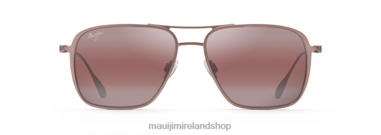 Maui Jim Sunglasses 2J26J364 | Maui Jim Beaches Asian Fit Polarized Aviator Sunglasses Brown Red Satin/Rose