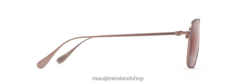 Maui Jim Sunglasses 2J26J364 | Maui Jim Beaches Asian Fit Polarized Aviator Sunglasses Brown Red Satin/Rose