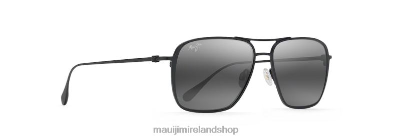 Maui Jim Sunglasses 2J26J375 | Maui Jim Beaches Polarized Aviator Sunglasses Matte Black/Neutral Grey