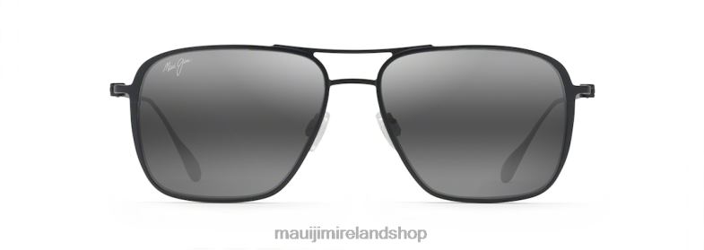 Maui Jim Sunglasses 2J26J375 | Maui Jim Beaches Polarized Aviator Sunglasses Matte Black/Neutral Grey