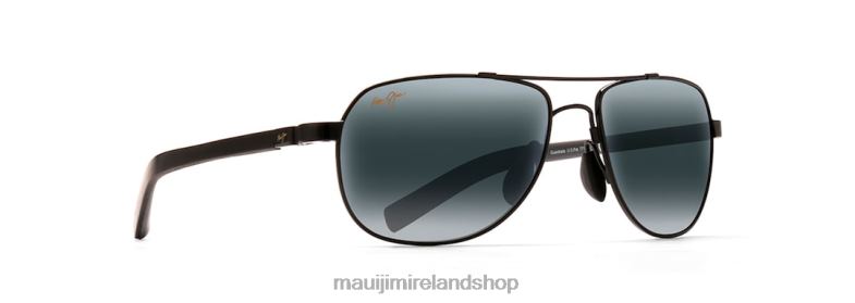 Maui Jim Sunglasses 2J26J387 | Maui Jim Guardrails Polarized Aviator Sunglasses Gloss Black/Neutral Grey