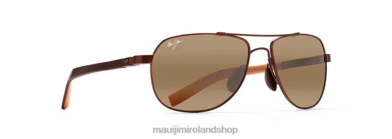 Maui Jim Sunglasses 2J26J389 | Maui Jim Guardrails Polarized Aviator Sunglasses Metallic Gloss Copper/HCL Bronze