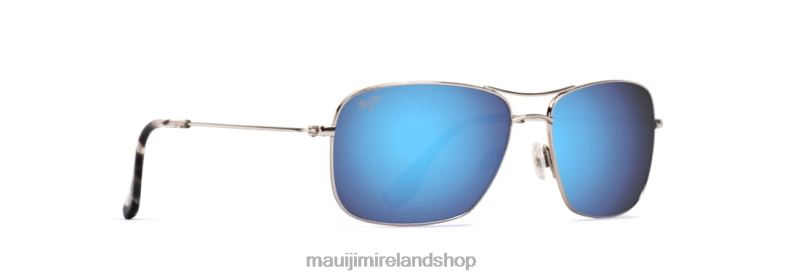 Maui Jim Sunglasses 2J26J412 | Maui Jim Wiki Wiki Polarized Aviator Sunglasses Silver/Blue Hawaii