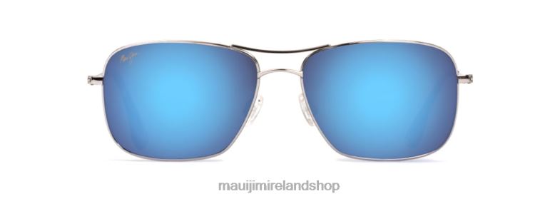 Maui Jim Sunglasses 2J26J412 | Maui Jim Wiki Wiki Polarized Aviator Sunglasses Silver/Blue Hawaii