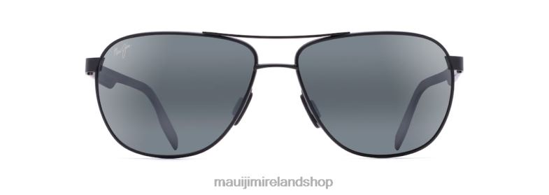 Maui Jim Sunglasses 2J26J421 | Maui Jim Castles Polarized Aviator Sunglasses Matte Black/Neutral Grey