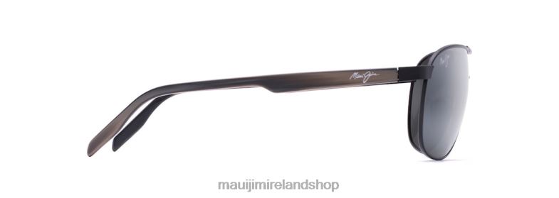 Maui Jim Sunglasses 2J26J421 | Maui Jim Castles Polarized Aviator Sunglasses Matte Black/Neutral Grey
