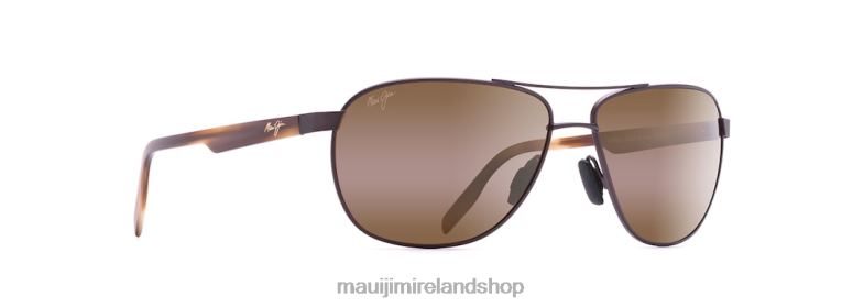Maui Jim Sunglasses 2J26J422 | Maui Jim Castles Polarized Aviator Sunglasses Matte Chocolate/HCL Bronze