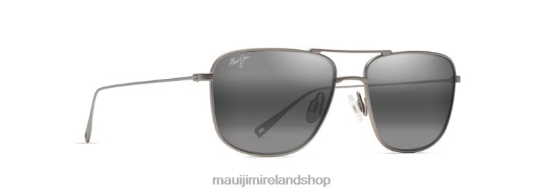 Maui Jim Sunglasses 2J26J6 | Maui Jim Mikioi Polarized Aviator Sunglasses Matte Titanium/Neutral Grey