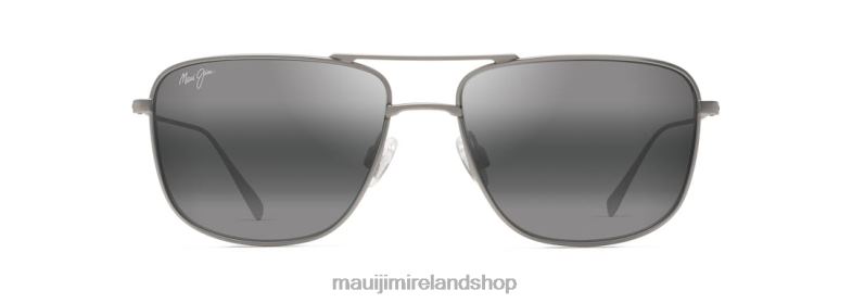 Maui Jim Sunglasses 2J26J6 | Maui Jim Mikioi Polarized Aviator Sunglasses Matte Titanium/Neutral Grey