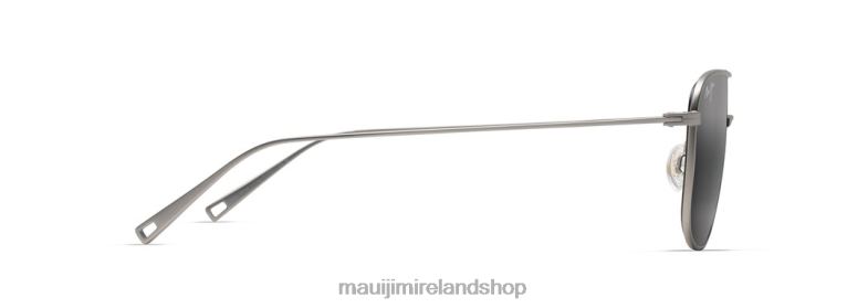 Maui Jim Sunglasses 2J26J6 | Maui Jim Mikioi Polarized Aviator Sunglasses Matte Titanium/Neutral Grey
