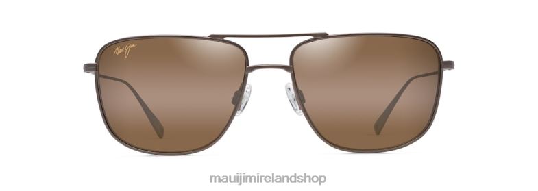 Maui Jim Sunglasses 2J26J8 | Maui Jim Mikioi Polarized Aviator Sunglasses Satin Sepia/HCL Bronze