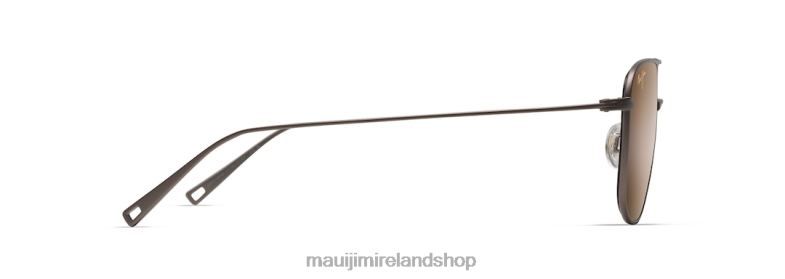Maui Jim Sunglasses 2J26J8 | Maui Jim Mikioi Polarized Aviator Sunglasses Satin Sepia/HCL Bronze