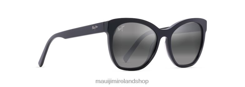 Maui Jim Ireland 2J26J44 | Maui Jim Alulu Polarized Cat Eye Sunglasses Gloss Black/Neutral Grey