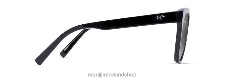 Maui Jim Ireland 2J26J44 | Maui Jim Alulu Polarized Cat Eye Sunglasses Gloss Black/Neutral Grey