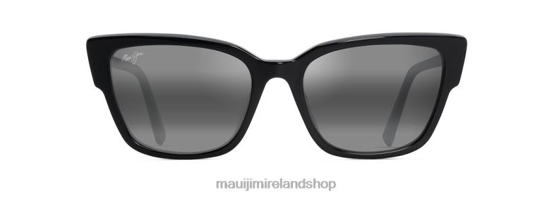 Maui Jim Ireland 2J26J55 | Maui Jim Kou Polarized Cat Eye Sunglasses Black Gloss/Neutral Grey