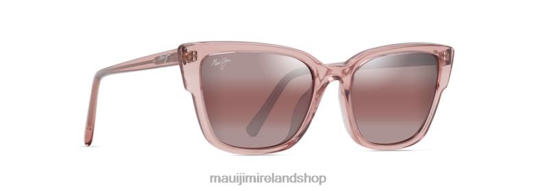 Maui Jim Ireland 2J26J58 | Maui Jim Kou Polarized Cat Eye Sunglasses Translucent Pink /Rose