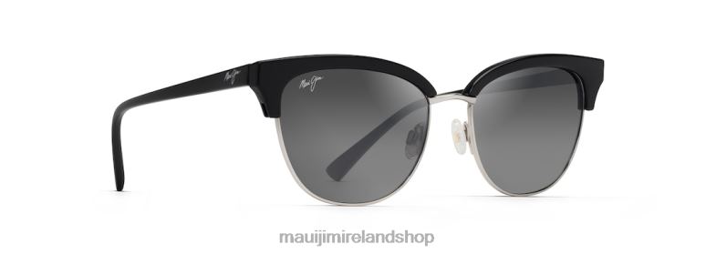 Maui Jim Ireland 2J26J69 | Maui Jim Lokelani Polarized Cat Eye Sunglasses Black with Silver/Neutral Grey