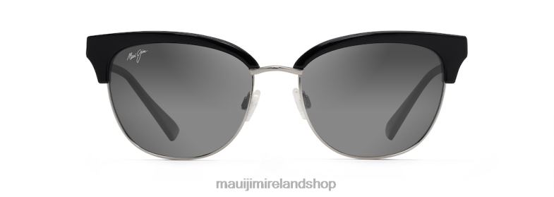 Maui Jim Ireland 2J26J69 | Maui Jim Lokelani Polarized Cat Eye Sunglasses Black with Silver/Neutral Grey