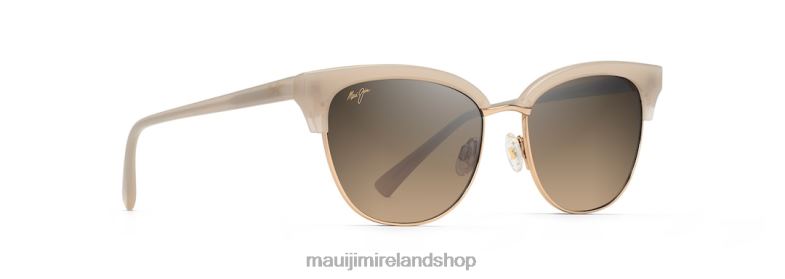 Maui Jim Ireland 2J26J71 | Maui Jim Lokelani Polarized Cat Eye Sunglasses Milky Almond with Gold/HCL Bronze