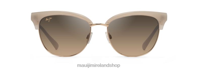 Maui Jim Ireland 2J26J71 | Maui Jim Lokelani Polarized Cat Eye Sunglasses Milky Almond with Gold/HCL Bronze