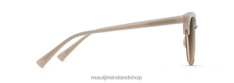Maui Jim Ireland 2J26J71 | Maui Jim Lokelani Polarized Cat Eye Sunglasses Milky Almond with Gold/HCL Bronze